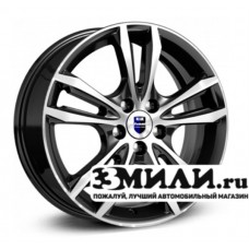 Диск 6.0x16 5x1000 ET40 D67.10 КиК Samara Черный глянцевый с полированной лицевой поверхностью