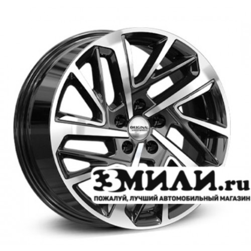 Диск 7.0x17 5x114.30 ET49 D67.10 Скад KL-372 Черный с полированной лицевой поверхностью