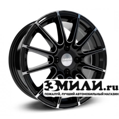 Диск 7.5x17 5x114.30 ET42 D67.10 Скад Le Mans Черный с полированной лицевой поверхностью