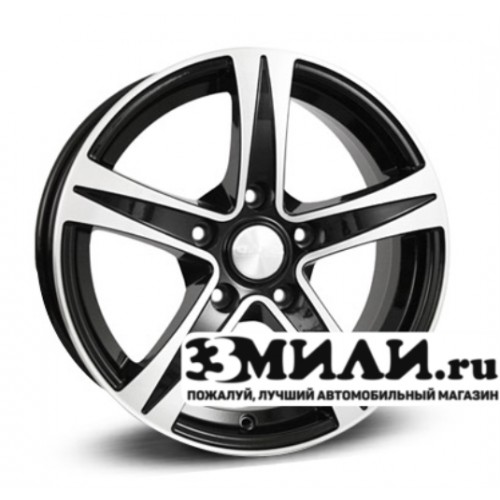Диск 6.5x16 5x114.30 ET35 D67.10 Скад Sakura Черный с полированной лицевой поверхностью