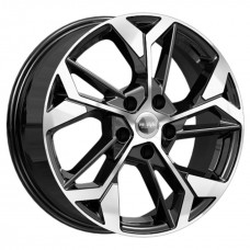 Диск 6.5x17 5x114.30 ET35 D67.10 КиК ZV Lifan X70 КС1062 Черный с полированной лицевой поверхностью