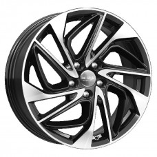 Диск 7.0x18 5x114.30 ET35 D60.10 КиК ZV RAV-4 KC883 Черный глянцевый с полированной лицевой поверхностью