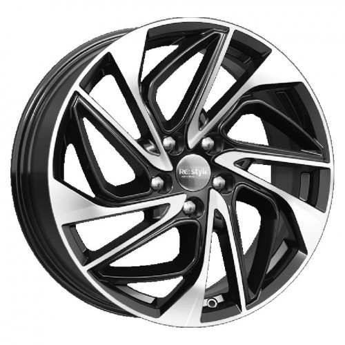Диск 7.0x18 5x114.30 ET35 D60.10 КиК ZV RAV-4 KC883 Черный глянцевый с полированной лицевой поверхностью