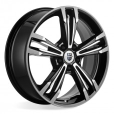 Диск 7.0x18 5x114.30 ET45 D66.10 КиК Karrera Light Черный с полированной лицевой поверхностью