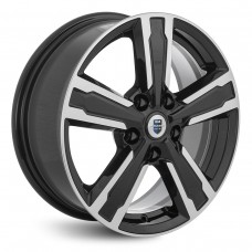 Диск 6.5x16 5x1050 ET38 D56.60 КиК Оклахома Черный с полированной лицевой поверхностью