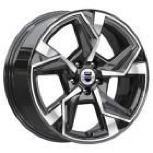 Диск 7.5x18 5x1080 ET42 D65.10 КиК Кайан Черный с полированной лицевой поверхностью