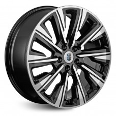 Диск 7.5x19 5x114.30 ET37 D66.60 КиК Галего Черный с полированной лицевой поверхностью