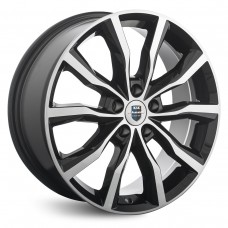 Диск 7.5x18 5x114.30 ET35 D67.10 КиК Портер Черный с полированной лицевой поверхностью