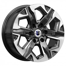 Диск 7.5x17 6x139.70 ET36 D100.10 КиК Тейт Черный с полированной лицевой поверхностью