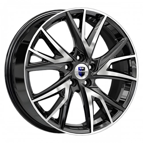 Диск 6.5x18 5x1080 ET33 D60.10 КиК Кайлас Черный с полированной лицевой поверхностью Диск 6.5x18 5x1080 ET33 D60.10 КиК Кайлас Черный с полированной лицевой поверхностью