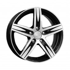 Диск 6.5x16 5x1050 ET39 D56.60 КиК Андорра-Оригинал Черный с полированной лицевой поверхностью