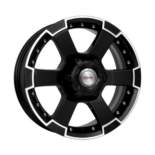 Диск 7.0x16 6x139.70 ET38 D67.10 КиК M56- Оригинал Черный с полированной лицевой поверхностью
