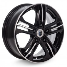Диск 6.0x15 5x1080 ET50 D63.35 КиК Trinity- Оригинал Черный с полированной лицевой поверхностью