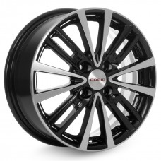 Диск 6.0x15 4x1000 ET46 D54.10 КиК Модена-Оригинал Черный глянцевый с полированной лицевой поверхностью