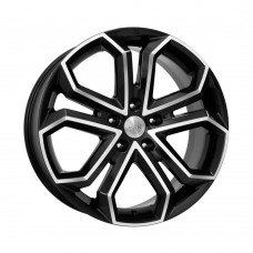 Диск 8.5x19 5x114.30 ET45 D67.10 КиК Пандора Черный с полированной лицевой поверхностью