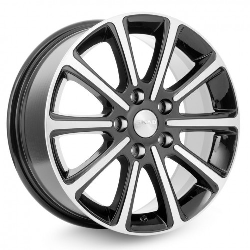 Диск 6.5x16 5x114.30 ET45 D67.10 Скад Милан Черный с полированной лицевой поверхностью