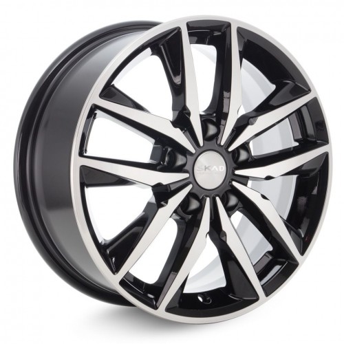 Диск 6.5x16 5x114.30 ET45 D67.10 Скад Тирион Черный с полированной лицевой поверхностью