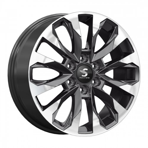 Диск 8x20 6x139,7 ET38 D67.1 КиК Premium КР007 (20_Pajero Sport) Diamond gloss graphite