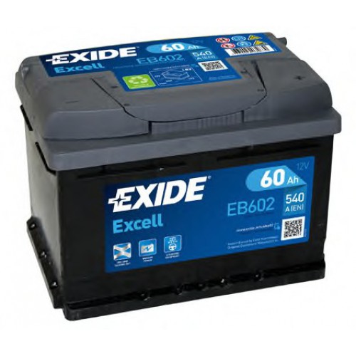 Аккумулятор EXIDE Excell 60 Ач Обратная пол(пусковой ток: 540 A)