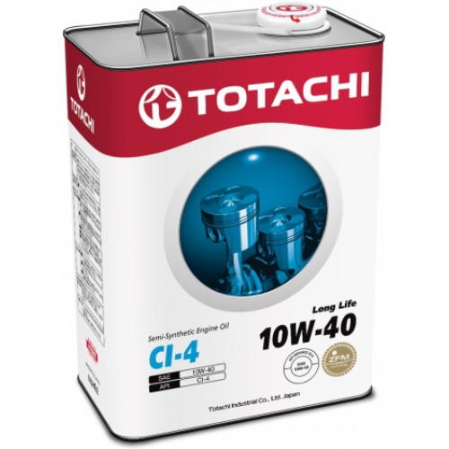 TOTACHI Long Life 10W-40(Спецификация: JASO DH-1, ACEA E7/E5, API CI-4), 4 л