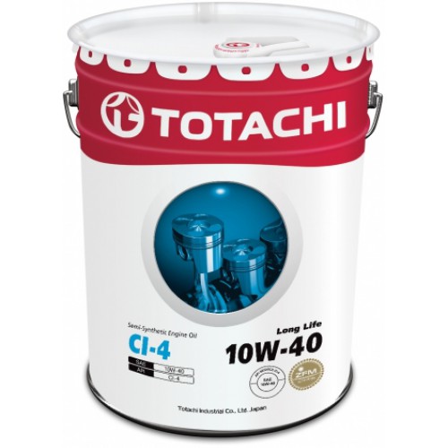TOTACHI Long Life 10W-40(Спецификация: JASO DH-1, ACEA E7/E5, API CI-4), 20 л