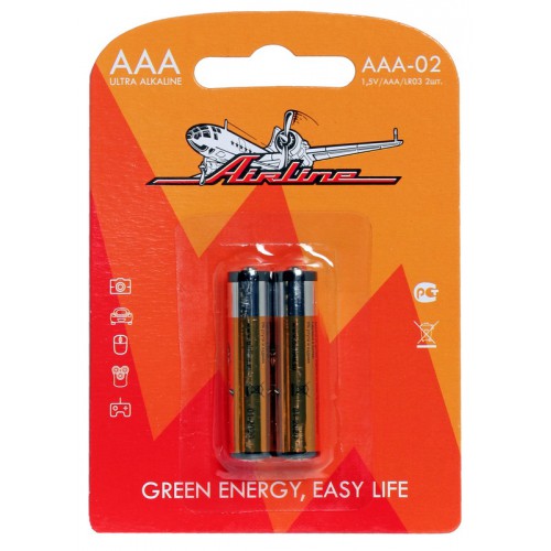 Батарейки LR03/AAA щелочные 2 шт. AIRLINE