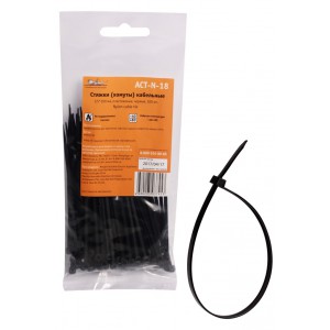 Стяжки (хомуты) кабельные 2,5*100 мм, пластиковые, черные, 100 шт. AIRLINE