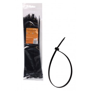 Стяжки (хомуты) кабельные 3,6*300 мм, пластиковые, черные, 100 шт. AIRLINE