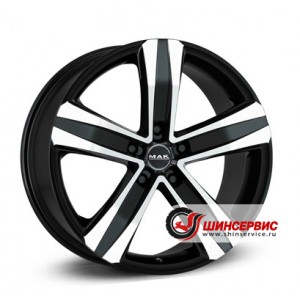Диск 7.0x17 5x114.3 ET42 D66.10 MAK Stone 5 Черный с полированной лицевой поверхностью