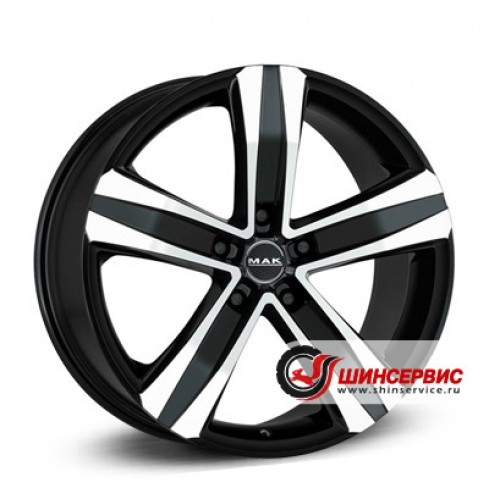 Диск 7.0x17 5x114.3 ET42 D66.10 MAK Stone 5 Черный с полированной лицевой поверхностью