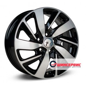 Диск 6.5x16 5x1080 ET50 D63.35 RPLC-Wheels Fo166 Черный с полированной лицевой поверхностью