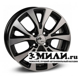 Диск 6.0x15 4x100 ET46 D54.10 RPLC-Wheels Hy161 Черный с полированной лицевой поверхностью