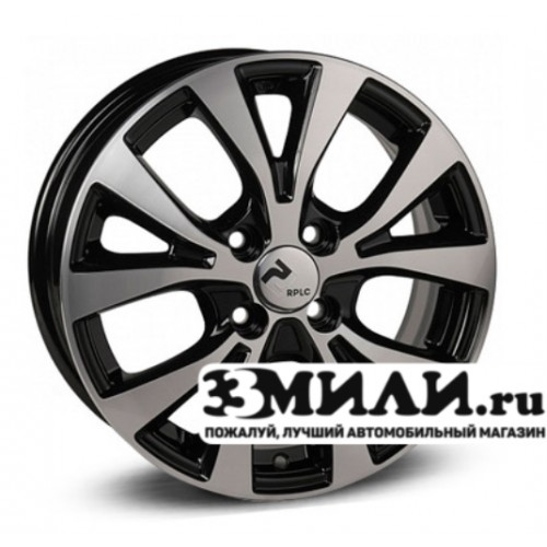 Диск 6.0x15 4x100 ET46 D54.10 RPLC-Wheels Hy161 Черный с полированной лицевой поверхностью