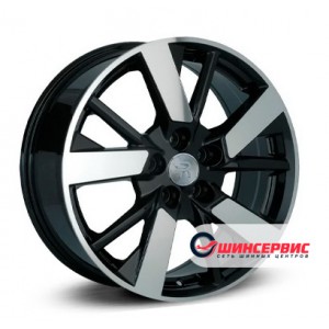 Диск 6.0x15 4x100 ET46 D54.10 RPLC-Wheels Ki139 Черный с полированной лицевой поверхностью