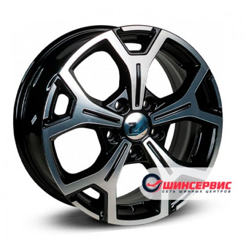 Диск 6.5x16 5x114.3 ET50 D67.10 RPLC-Wheels Ki249 Черный с полированной лицевой поверхностью
