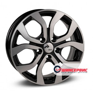Диск 6.5x16 5x114.3 ET50 D66.10 RPLC-Wheels Ni164 Черный с полированной лицевой поверхностью