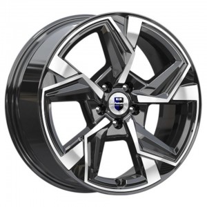 Диск 7.5x18 5x112 ET43 D66.60 КиК Кайан Черный с полированной лицевой поверхностью