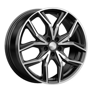 Диск 8.0x19 5x108 ET48 D63.35 Скад Арика Черный матовый с полированной лицевой поверхностью
