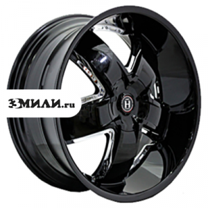 Диск 9.5x20 6x139.7 ET15 D108.1 Harp Y-18 Gloss black with chrome accents