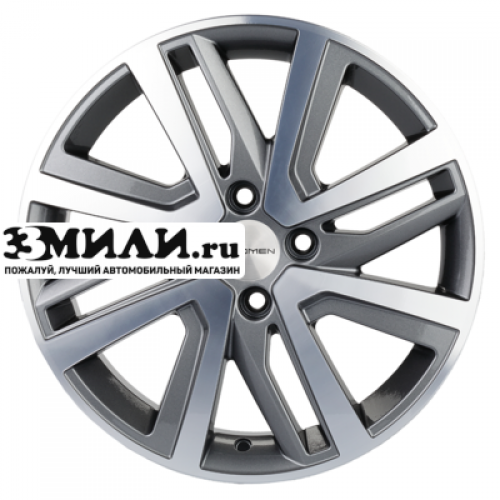 Диск 6x16 4x100 ET48 D54.1 Khomen Wheels KHW1609 (Rio I/Solaris I) Gray-FP