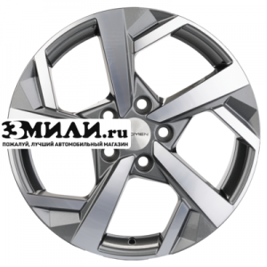 Диск 7x17 5x112 ET43 D57.1 Khomen Wheels KHW1712 (Tiguan) Gray-FP