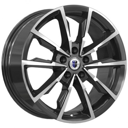 Диск 7.5x17 5x108 ET35 D67.10 КиК Меренге Черный с полированной лицевой поверхностью