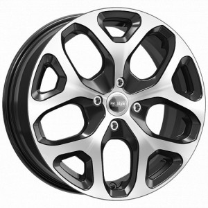 Диск 6.5x16 4x100 ET43 D60.1 КиК Vesta Cross КС869 Черный с полированной лицевой поверхностью