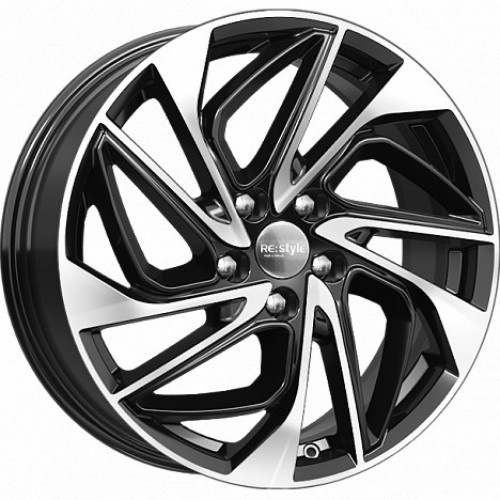 Диск 7.0x18 5x114.3 ET38 D67.1 КиК ZV Outlander КС883 Черный глянцевый с полированной лицевой поверхностью